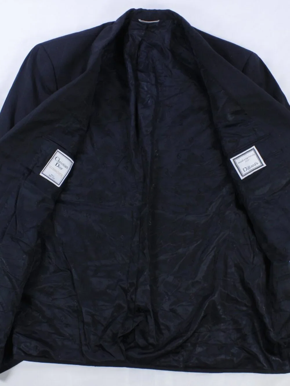 Christian Dior Suit Jacket – Navy Blue Pinstripe‎ – 100% Wool – Size 43R